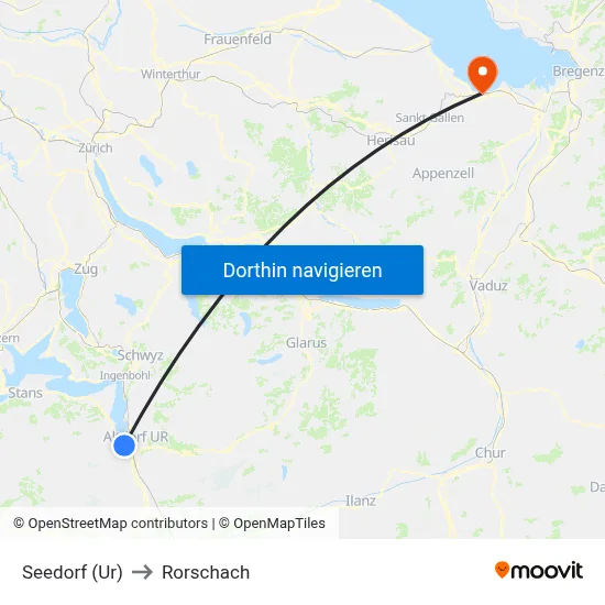 Seedorf (Ur) to Rorschach map