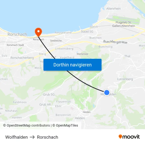 Wolfhalden to Rorschach map