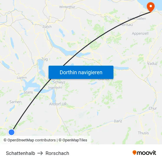 Schattenhalb to Rorschach map