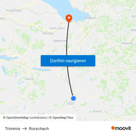 Trimmis to Rorschach map