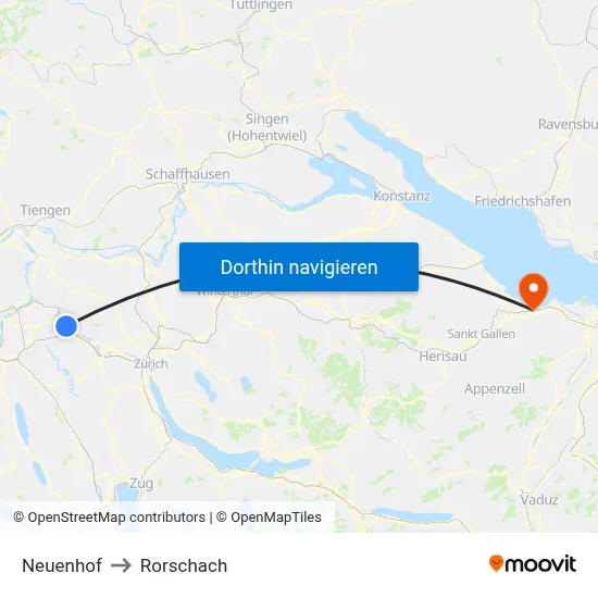 Neuenhof to Rorschach map