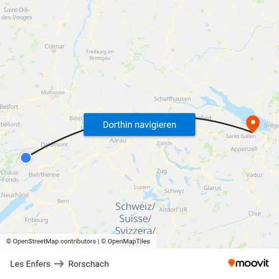 Les Enfers to Rorschach map