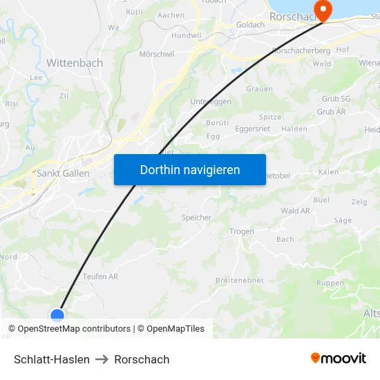 Schlatt-Haslen to Rorschach map
