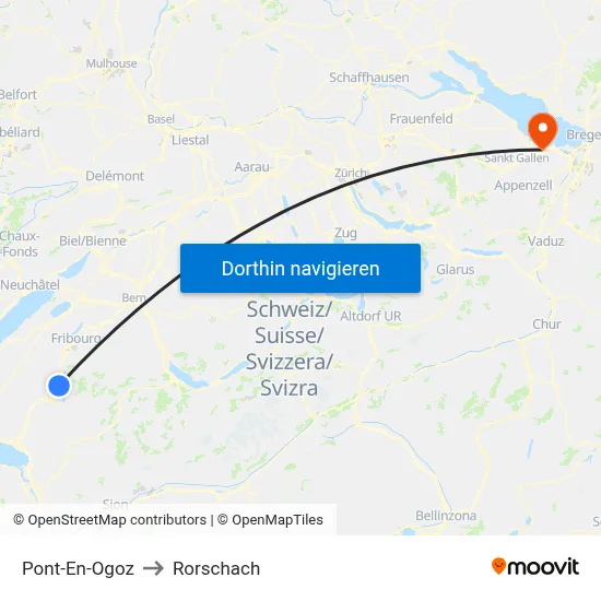 Pont-En-Ogoz to Rorschach map