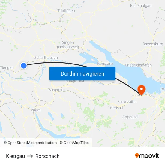 Klettgau to Rorschach map