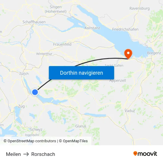 Meilen to Rorschach map