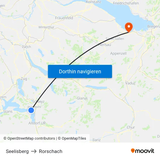 Seelisberg to Rorschach map