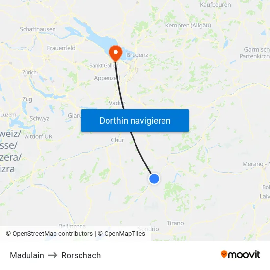 Madulain to Rorschach map