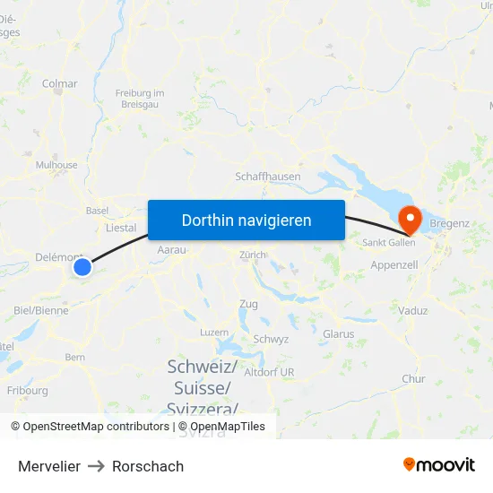 Mervelier to Rorschach map