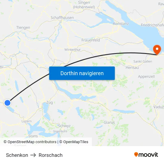 Schenkon to Rorschach map