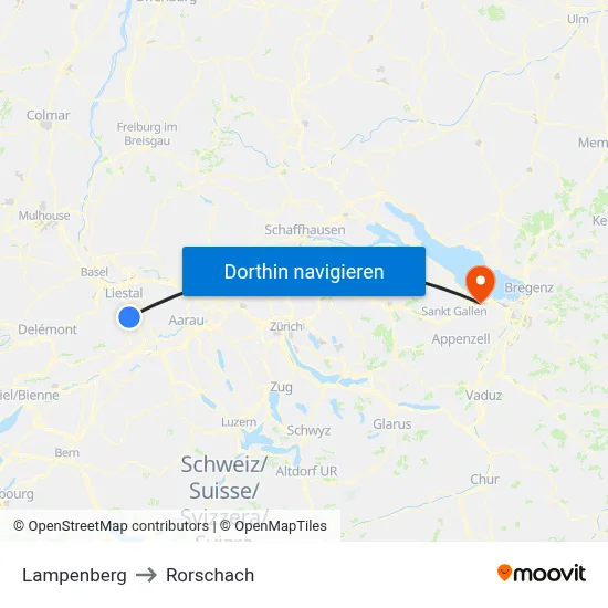 Lampenberg to Rorschach map