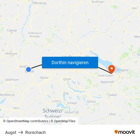 Augst to Rorschach map