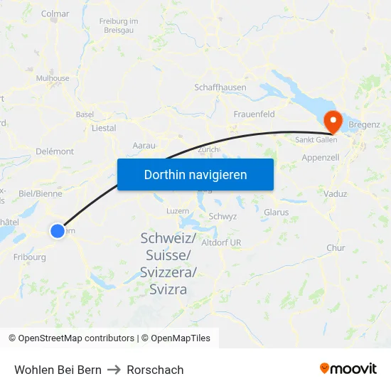 Wohlen Bei Bern to Rorschach map