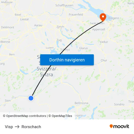 Visp to Rorschach map