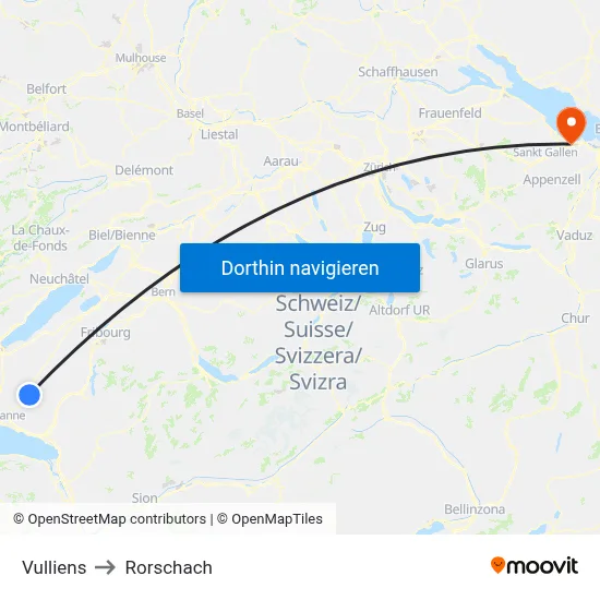 Vulliens to Rorschach map
