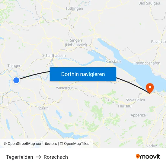 Tegerfelden to Rorschach map