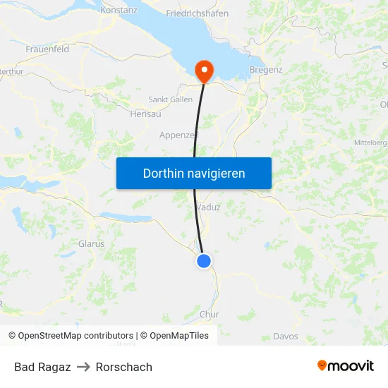 Bad Ragaz to Rorschach map