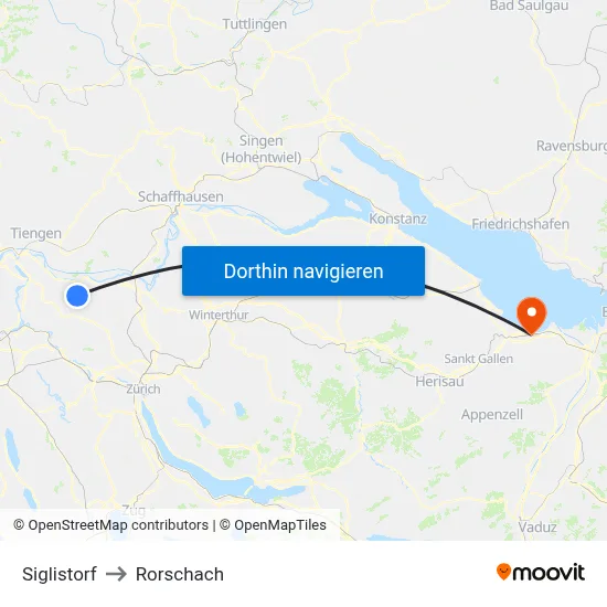 Siglistorf to Rorschach map