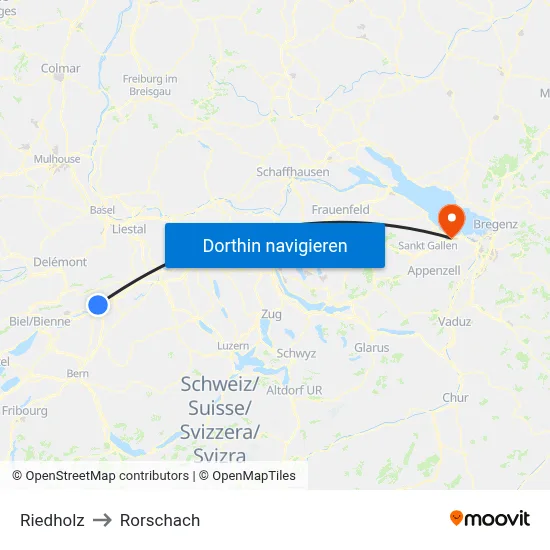 Riedholz to Rorschach map