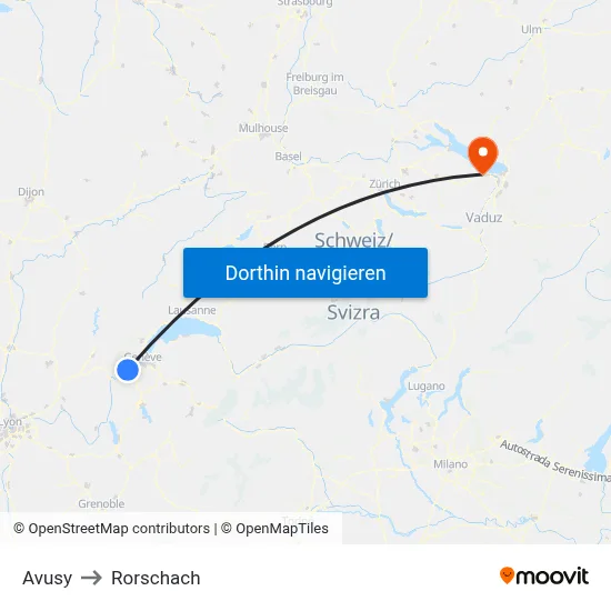 Avusy to Rorschach map