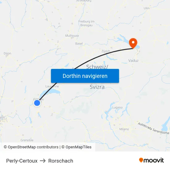 Perly-Certoux to Rorschach map