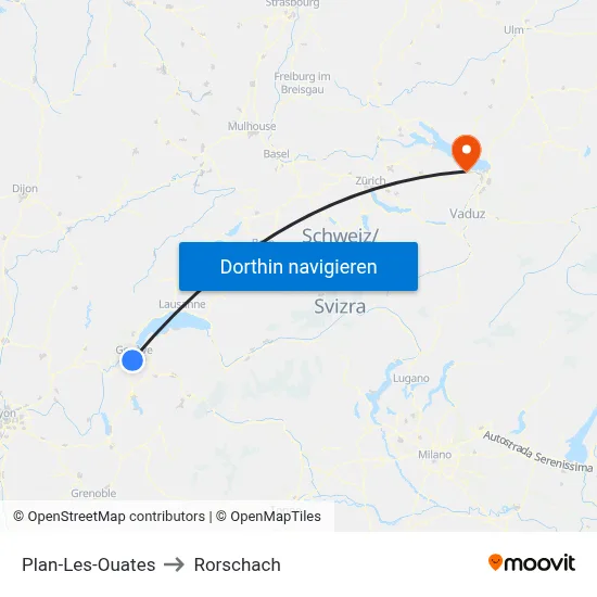 Plan-Les-Ouates to Rorschach map