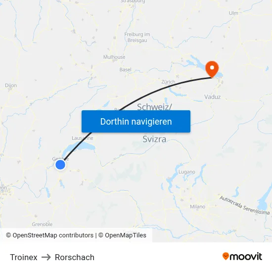 Troinex to Rorschach map
