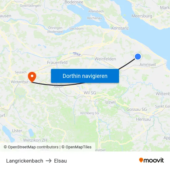 Langrickenbach to Elsau map