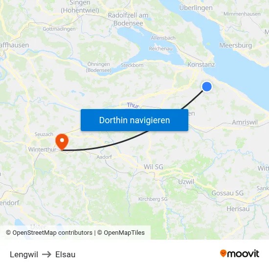 Lengwil to Elsau map