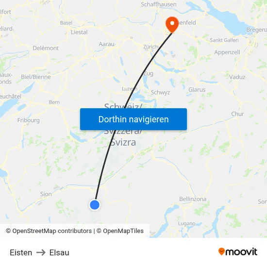 Eisten to Elsau map