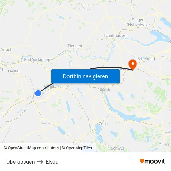 Obergösgen to Elsau map