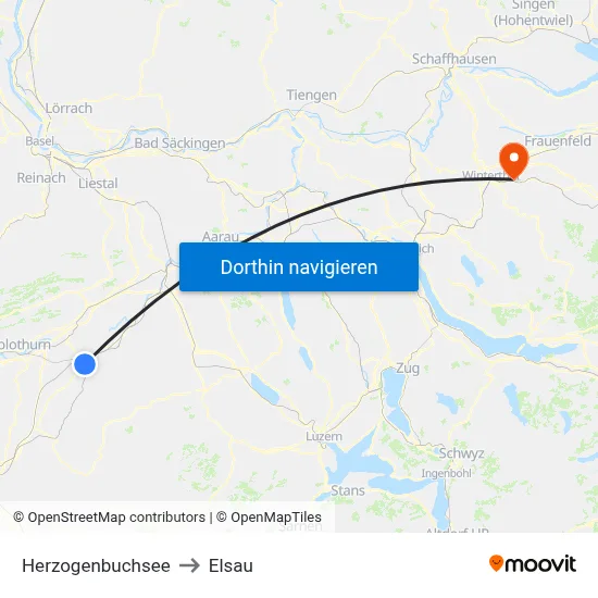Herzogenbuchsee to Elsau map