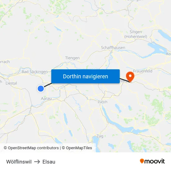 Wölflinswil to Elsau map