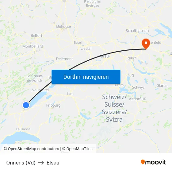 Onnens (Vd) to Elsau map