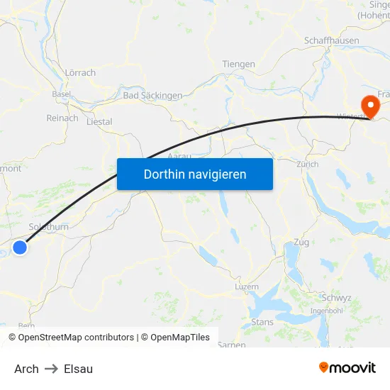 Arch to Elsau map