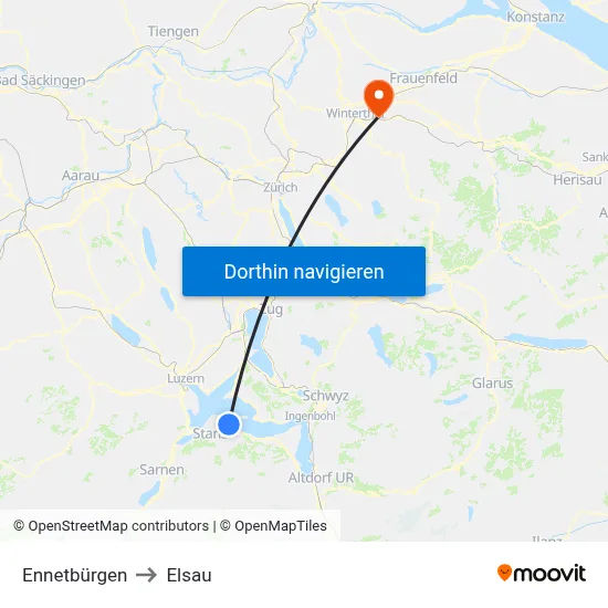 Ennetbürgen to Elsau map