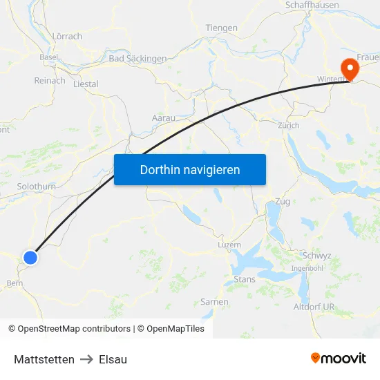 Mattstetten to Elsau map