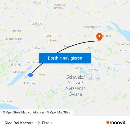Ried Bei Kerzers to Elsau map