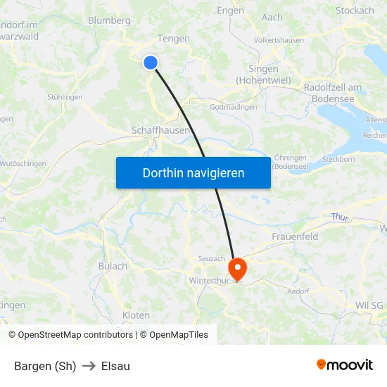 Bargen (Sh) to Elsau map