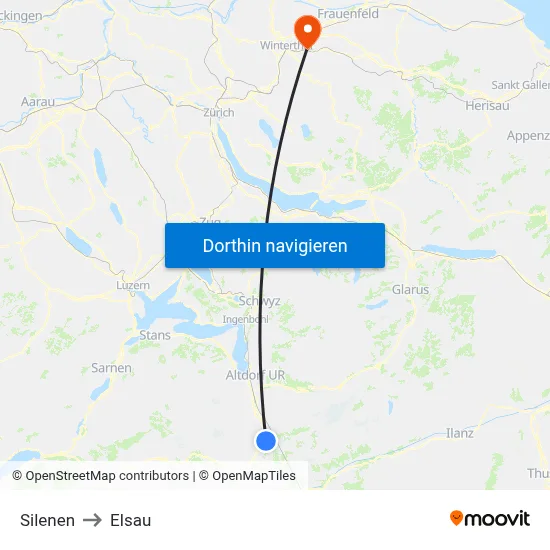 Silenen to Elsau map