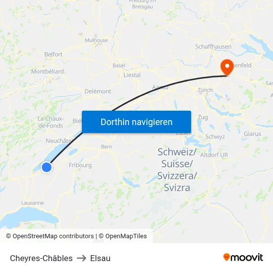 Cheyres-Châbles to Elsau map
