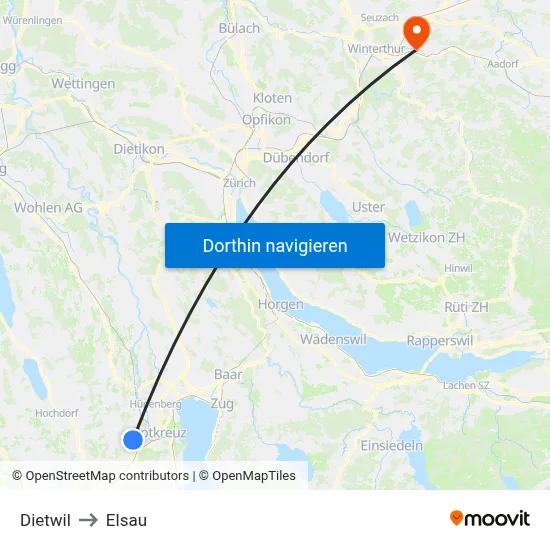 Dietwil to Elsau map