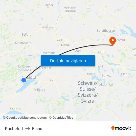 Rochefort to Elsau map