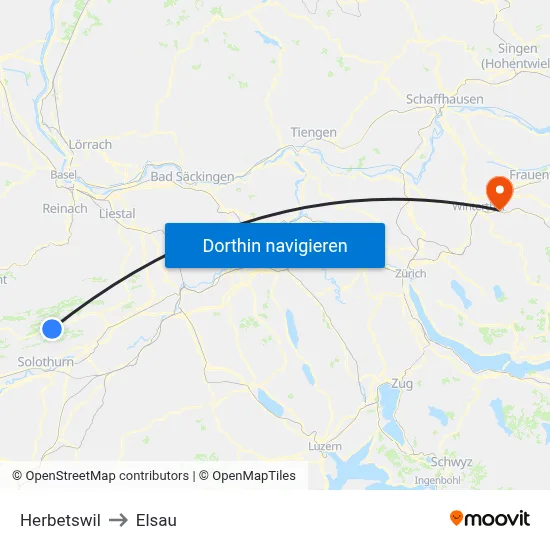 Herbetswil to Elsau map