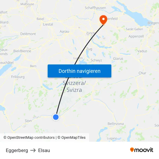 Eggerberg to Elsau map