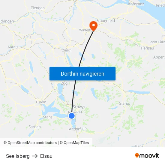 Seelisberg to Elsau map