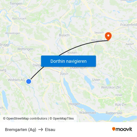 Bremgarten (Ag) to Elsau map