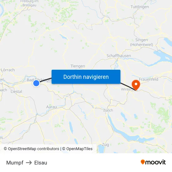 Mumpf to Elsau map