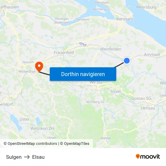 Sulgen to Elsau map