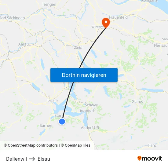 Dallenwil to Elsau map